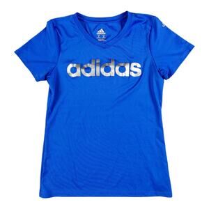 Adidas Blue Logo Tee Shirt 10-12 Medium Girl's